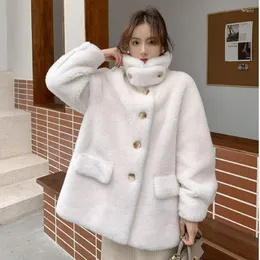 Women's Fur 2023 Winter Sheep Fleece Cut Coat Women Wool Granules Versatile Loose Imitation Lamb Leather One Piece