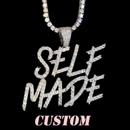 Chokers Custom Name Necklace Large Size of Brush Font Initial Icy Bling Personalized Letters Pendant Nameplate Chain 230817
