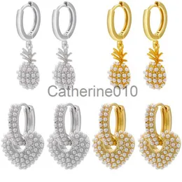 Charm Zhukou Gold Color Silver Color Heart Small Hoop örhängen Ananan Små bågeörhängen Fashion Jewelry Earrings Wholesale Ve568 J230817