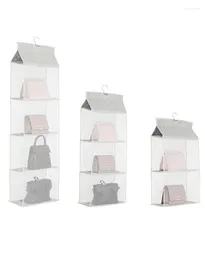 Aufbewahrungskörbe 1PC Hanging Organizer Einkaufstasche Handtasche im Schrank Mesh Geldbörse Kleiderkorb QA 182