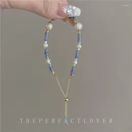 Bracciale per perle di abbigliamento per perle con perle con perle con il temrato con criminno di nicchia a carichi di nicchia contratta, stringa di cristalli di perle d'acqua dolce di senior