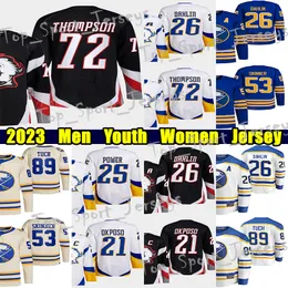 TOP #72 TAGE THOMPSON REVERT RETRO HOCKEY JERSEY #26 RASMUS DAHLIN #27 Devon Levi Dylan Cozens Owen Power Kyle Okposo Alex Tuch Jeff Skinner Tyson Jost Erik Johnson