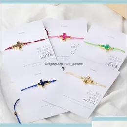 Charm Armbänder Einfache Kreuzarmband einstellbares Geflecht Lucky String Seil für Frauen Männer Kinder handgefertigtes Schmuck GBJ1l Bijdu Drop Deli Dhjkm