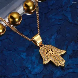 قلادة قلادة ذهبية اللون hamsa سلسلة المجوهرات