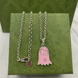 EMAMEL GHOST MOTIF NECKLACE CARTOON