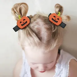 2pcs Halloween Hair Bows Clipes para menina para meninas Ghost Hairpins Glitter Pumpkin Barrettes infantil infantil acessórios de cabelo de festa