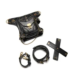 2023 New bag Women's Steampunk vintage riveted biker bag Women's single shoulder crossbody bag