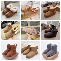 Designers Botas de Neve Mulheres Australianas Tazz Bota Botas Bailey Dune Chestnut Inverno Fivela Pele Neve Meio Joelho Curto Lady Tasman Sapatos