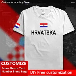 남자 T 셔츠 크로아티아 hrvatska 크로아티아 코튼 셔츠 맞춤형 저지 팬 이름 번호 브랜드 로고 패션 힙합 느슨한 캐주얼 티셔츠 HRV