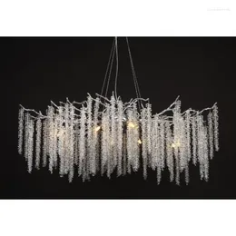 Chandeliers LED Pendant Lamp Lights Luxury Nordic Modern Branch Crystal For The Living Room Restaurant El Villa Hanglamp Woonkamer