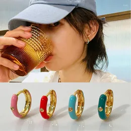 Stud Earrings Boho Multicolor Round Piercing Huggie Set For Women Girls Cute Pendant Hoop Earring Jewelry