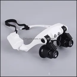 Loupes büyüteç 8 lens 10x 15x 20x 25x Gözlük Göz Gözlükleri LED lamba büyüteç loupe mücevherleri koruma saat onarım aracı damlası de ot4io