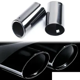 Manifold Parts 2Pcs Titanium Black Muffler Exhaust Tail Pipe Tip For E90 E92 325 325I 328I Drop Delivery Mobiles Motorcycles System Dhydm