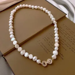 Kedjor naturliga barock sötvatten pärla 14k guldfyllda eleganta kvinnliga halsbandsmycken för kvinnors mors dag gåvor