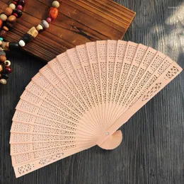 Dekorative Figuren chinesische Handheld-Fan-Mode-Hochzeitshand Duftes hölzernen Vintage Hollow Fold Fans für Partydekoration Handweite Geschenk