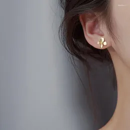 Stud Earrings Flower For Women Korea Fashion Simple Retro Golden Gardenia Trend Punk Studen Daily Jewelry BOYULIGE