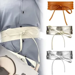أحزمة Boho Belt Women Bowknot Faux Leather Weistband Wrap حول Cummerbund Dress Excaptory Female