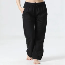 LU-88 Hög midja Yoga Pants Kvinnor Elastiska snäva smala Slim Dance Pants Träningskläder som kör sport Fitness Yoga Pants