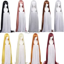 Syntetiska peruker 150 cm 60''long rak cosplay peruk syntetiska hår kvinnor fest halloween kostym värmemotstånd tjocklek hår + peruk cap hkd230818