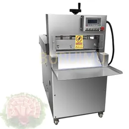 Stainless Steel CNC Commercial Automatic Beef Mutton Bacon Slicer Frozen Lamb Meat Roll Cutting Slicing Machine