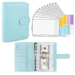 Arkivering levererar A6 bindemedel budget anteckningsbok personlig planerare arrangörssystem med bindemedelsfickor kontant kuvert plånbok för att spara pengar budgetering 230817