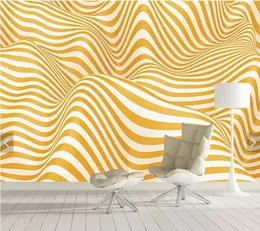 Wallpaper Custom 3D Papel de Parde Abstract Stricted Wavy Fresco für Wohnzimmer Schlafzimmer Bar Hintergrund Home Dekor Wallpaper