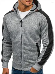 Men's Hoodies European Size Casual Hoodie Man Slim Jacket Spring 2023 Youth Fashion Cardigan Hooded Sweatshirt Coat Grey Black M-3XL