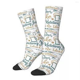 Herrensocken Retro einen Tag ohne Biergetränke Unisex Harajuku Muster gedrucktes Verrücktes Crew Socken Geschenk