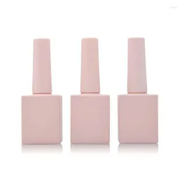 Storage Bottles 10pcs/lot High Quality Pink Frosted Empty Nail Polish Glass Bottle Clear Portable Container Cosmetic Containers