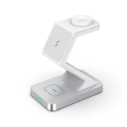 15W Charger sem fio Stand para iPhone 14 13 12 11 Apple Watch Ultra SE 3 em 1 Estação de encaixe de carregamento rápido para AirPods Pro iwatch 8 7 Samsung Xiaomi Cellphones