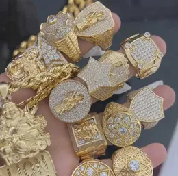 Custom Wholesale Pass Diamond Tester Hip Hop Vvs Moissanite Ring Iced Out Real Gold 25-40g 10k 14k Men Fine Jewelry Fashion Ring