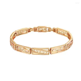 Link Armbänder MXGXFAM (19 cm) Geometrisch quadratisch vergoldet 18 K Kühles Armband für Männer Mode Schmuck Alltag