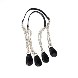 Bag Parts Accessories 1 Pair Silver Long Double Chain Handles For EVA Bag Women Bag Shoulder HandBag 230818