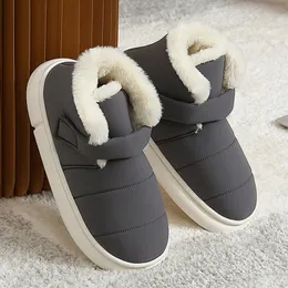 Slippers YvvCvv Waterproof Down Slippers Women Winter High Top Plush Slides Furry Cotton Shoes Booties Non Slip Warm Fluffy Fur Boots 230817