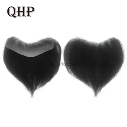 合成ウィッグメンズフロントヘアイン100％人間の髪の交換システム自然男性の毛細管プロテーゼ目に見えないウィッグマン6 "ブラックカラーHKD230818