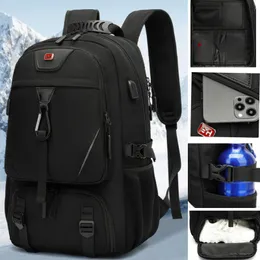 Bolsas escolares 506080L UNISSISEX Men Backpack ao ar livre Pacote de viagem USB de grande capacidade Sports Trekking Rucksack Camping para masculino 230817