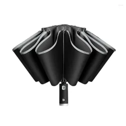 Parasol w pełni automatyczny duży parasol z odwróconym parasolem LED wzmocniona podwójna osoba podwójna osłona ochrony deszczu podwójne użycie