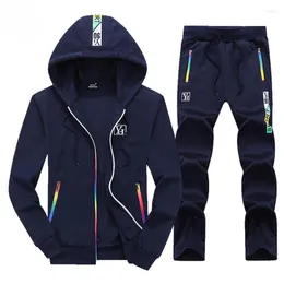 Herren Tracksuits Brand Set Frühling Herbst Herbst Männer Sportswear 2 Stück Sportingtrack Anzüge Jacke Pant Sweatsuit männlicher Kapuze -Trainingsanzug