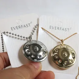Everfast 5pc/Lot Funny Thing Handpan Shape Pendant Charms Long Necklace Hand Disc Musical Instrument Hip Hop Women Men Personality Accessories 2 Colors