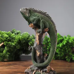 Dekorativa föremål Figurer Jungle Lizard Ornament Harts Iguana Figur Rum Dekoration Garden Figur Figuren Artificial Staty Nordic Home Decor Accessories 230817