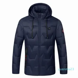 2023 USB Electric Hooded Heated Jacket Men Outdoor Winter Long Sleeves Skiing Thermal Heated Vest Women039s Down Softshell