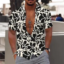 Men's Casual Shirts Summer Hawaiian Fashion Street Short Sleeves Coconut Tree Beach Vacation Party Streetwear Harajuku Clothing