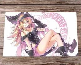 Myse podkładki nadgarstka Yugioh Dark Magician Girl Playmat Mat Trading Gra MAT Anime Myse Pad Bag guma biurka 60x35cm R230818