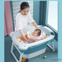 Badkar säten barn vikta bärbara badkar sitter lögn vikbar bassäng stor förtjockad badbassäng ring badrum fat R230818