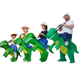 Cosplay barn vuxna unisex pojke flicka uppblåsbar grön dinosaurie kostym barn dagis prestanda halloween karneval parti 230818