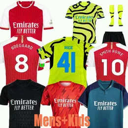 Arsens Gunner Soccer Jerseys 23 24 مشجعين Martinelli Smith Rowe Saka Rice 2023 2024 Football Shirt Men Kit Odegaard Nketiah G.Jesus Fabio Vieira Zinchenko Saliba Pepe