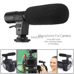 マイク3.5mm MIC-01 DSLRカメラのためのユニバーサルマイク敏感な外部ステレオマイク用Nikon DSLRカメラDVカムコーダーHKD230818