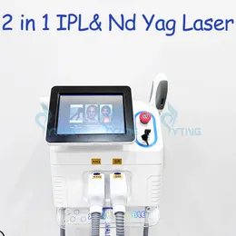 2 I 1 laserhårborttagning IPL Acne Treating Skin Rejuvenation ND YAG LAZER TATTOO Removal Machine