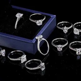925 스털링 실버 다이아몬드 반지 Moissanite Diamond Fine Jewelry Prong 설정 여성 반지 샘플 약혼 반지 가격