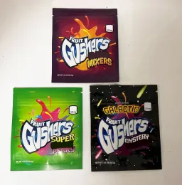 Tomma blixtlåspaket gushers mylar väska 600 mg sur tropiska ätbara gummier starka tätningspåsar